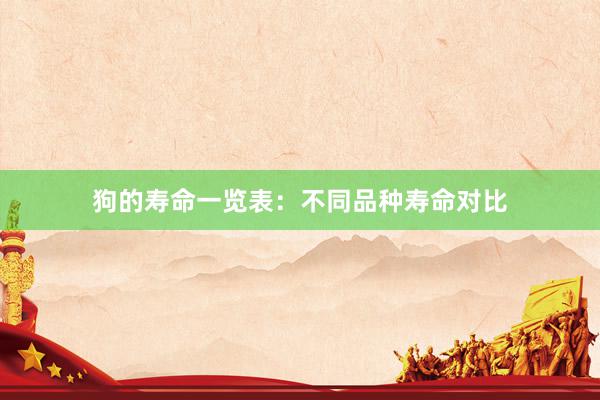 狗的寿命一览表：不同品种寿命对比